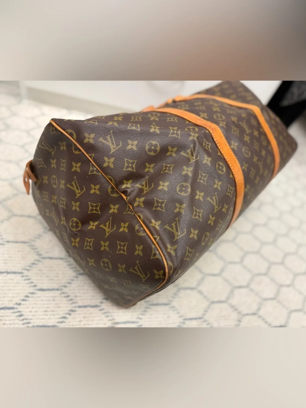 LOUIS VUITTON Vintage 80’s Brown Canvas Monogram LV Sac Souple 55 Travel Bag